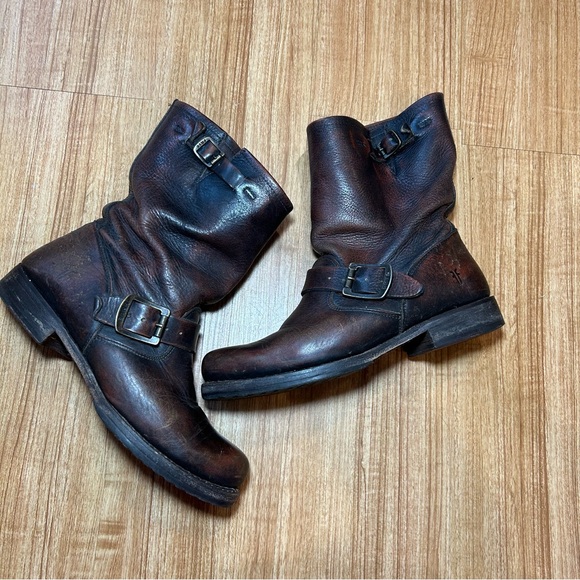 Frye Leather Short Boot Veronica Moto - Picture 2 of 12